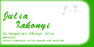 julia kakonyi business card