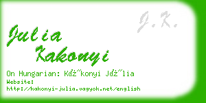 julia kakonyi business card